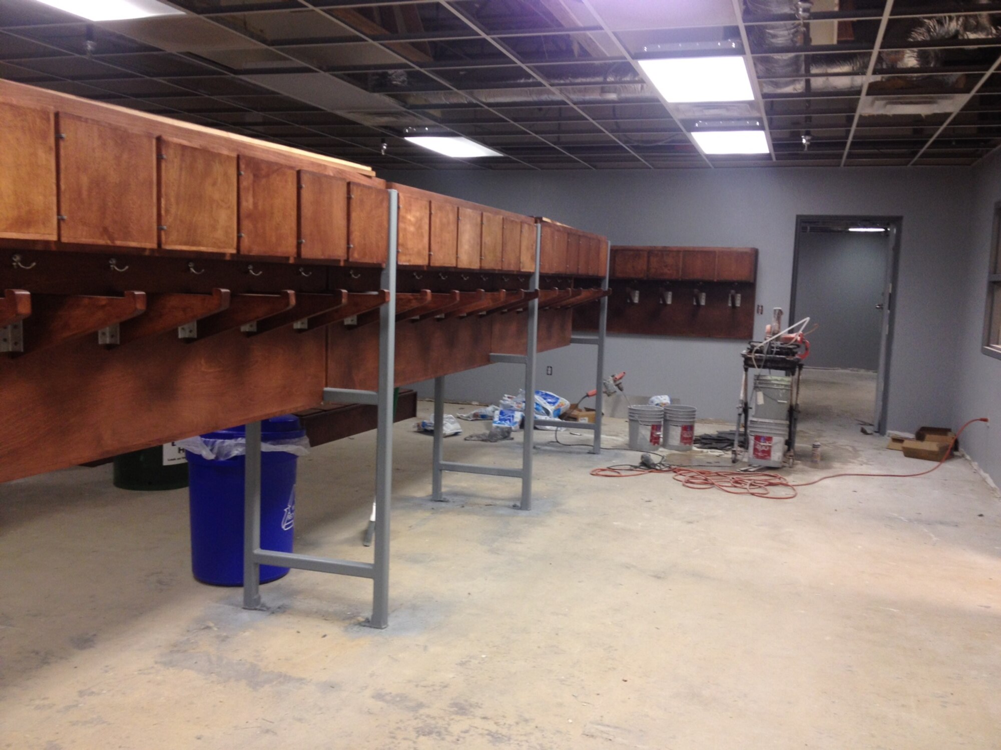 Rennovation to an F-22 Raptor squadron operations facility began March 2012. The building will house the new combat-coded F-22 squadron, scheduled to arrive next spring. 