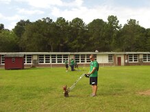 Machinist’s Mate Chief Petty Officer Select Jeremy Price, Naval Consolidated Brig Charleston, prepares base paths on a kickball field Sept. 7, at Jane Edwards Elementary School, Edisto Island, S.C. The Day of Caring, organized locally by the Trident United Way, saw more than 8,500 volunteers working on more than 300 projects around the Lowcountry. (U.S. Navy photo Chief Petty Officer Michael Vira)

 
