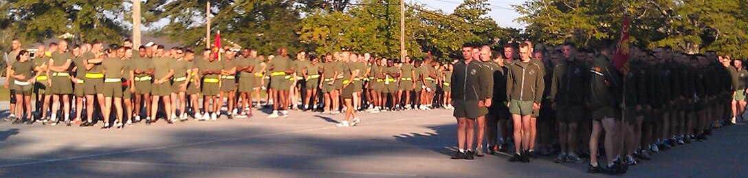 Marines gather to support the Combined Federal Campaign's 5K Fun Run/Walk aboard Marine Corps Base Camp Lejeune Nov. 5. The CFC helps federal employees, including service members, find and contribute to charitable organizations.