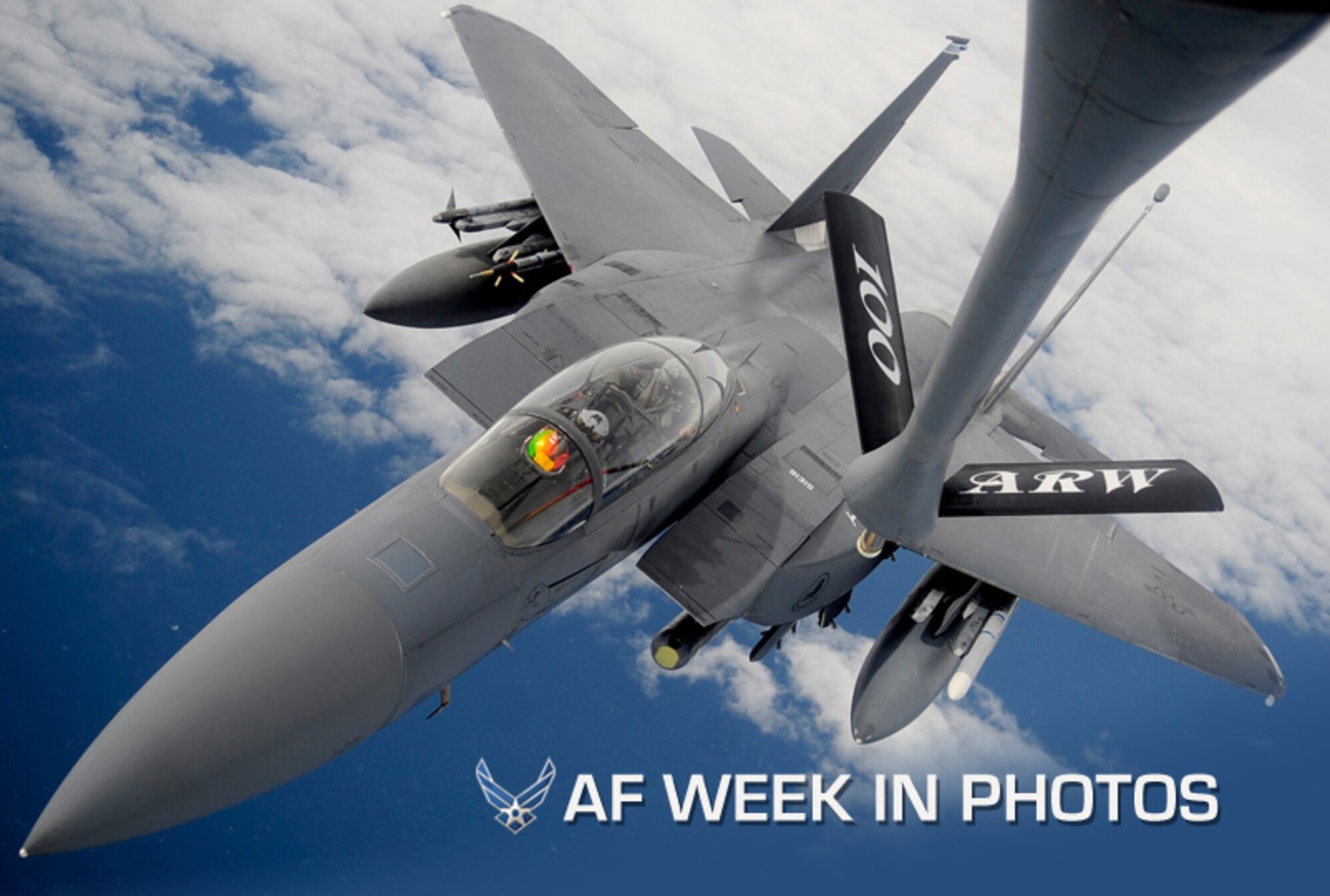 An F-15E Strike Eagle receives fuel from a 100th Air Refueling Wing KC-135 Stratotanker during an aerial refueling mission Sept. 10, 2012, over the Atlantic Ocean. The refueling was part of a training mission for the 48th Fighter Wing, RAF Lakenheath and 100th ARW. (U.S. Air Force photo/Senior Airman Ethan Morgan)

