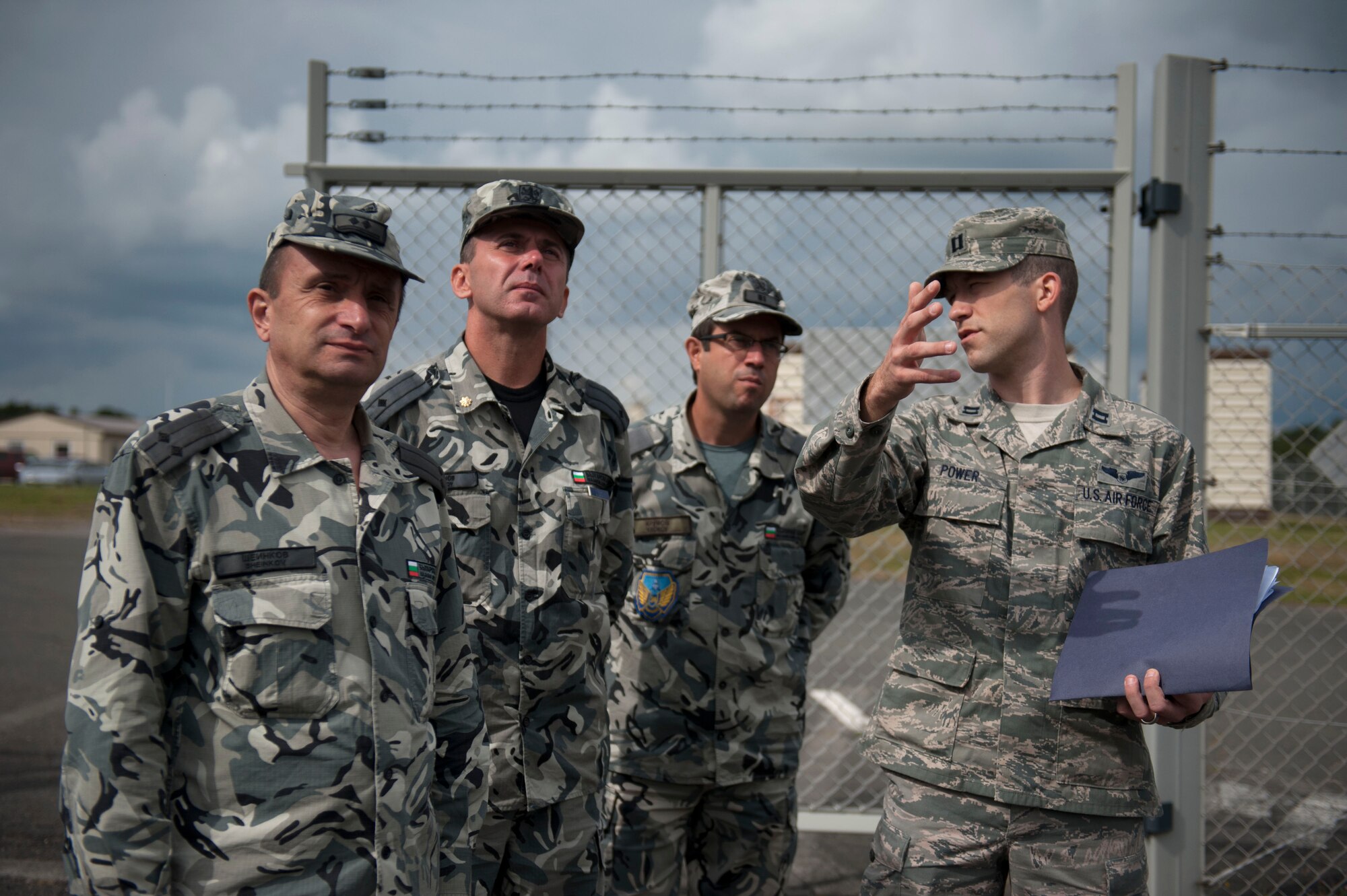SPANGDAHLEM AIR BASE, Germany – Members of the Bulgarian air force observe 606th Air Control Squadron radar operations during a base visit Sept. 12 here.  The tour serves as a way for the United States and Bulgaria to learn and exchange ideas about each other’s air force to ensure air dominance in any contingency operation. (U.S. Air Force photo by Airman 1st Class Gustavo Castillo/Released)