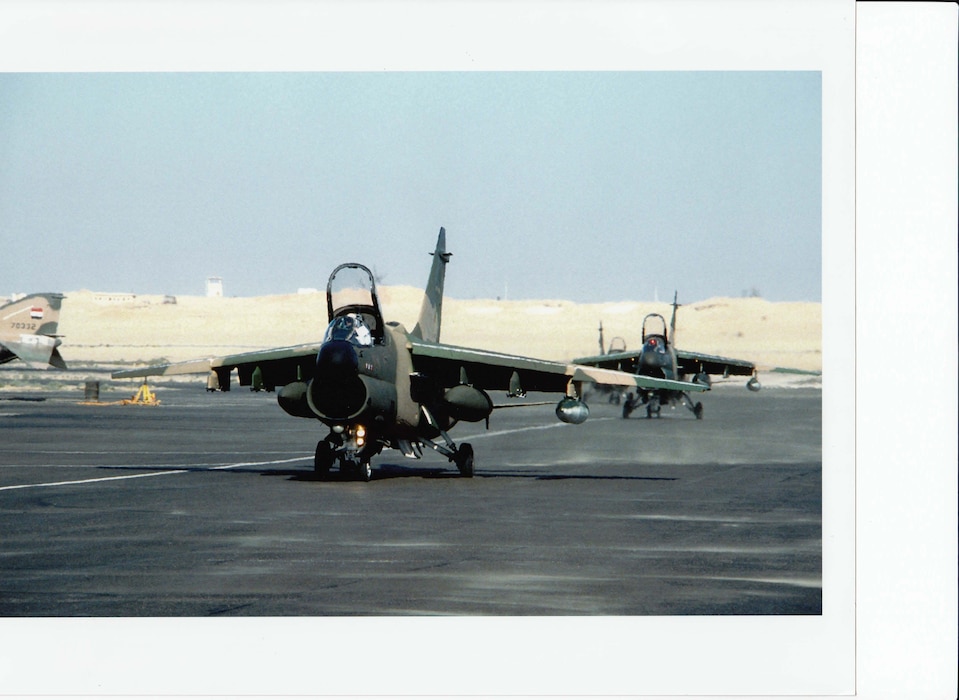 Two A-7D aircraft of the New Mexico Air National Guard, deployed to Egypt during Exercise Bright Star, 1980