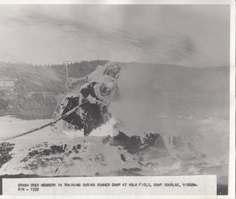 A crash crew trains at Volk Field, Wisconsin, 1959.
