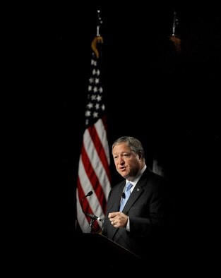 Secretary of the Air Force Michael Donley delivers his keynote address during the Air Force Association's Air & Space Conference and Technology Exposition in Washington, D.C., on Sept. 17, 2012. (U.S. Air Force photo/Scott M. Ash) 

