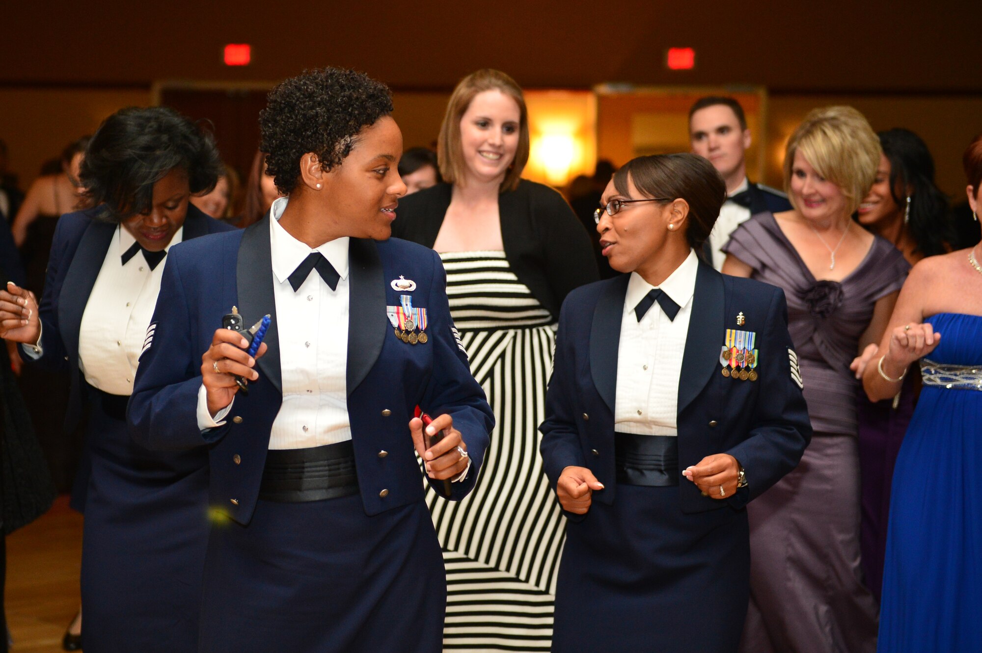 Air Commandos and other guests dance during the Air Force Ball at the Civic Center in Clovis, N.M., Sept. 15, 2012. The Air Force Ball is an annual Air Force-wide tradition to celebrate the heritage and history of the Air Force. (U.S. Air Force photo/Airman 1st Class Eboni Reece)