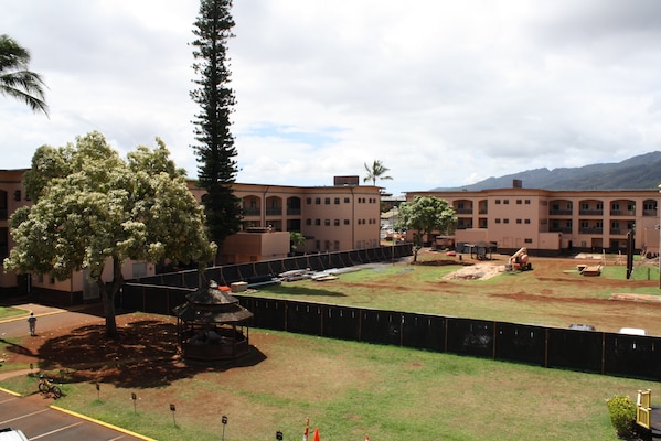 Officials from the U.S. Army Corps of Engineers, U.S. Army Garrison-Hawaii and contractor NAN Inc. performed a site blessing for the renovation of Quad D at Schofield Barracks Sept. 14. Quad D houses the famous 27th Infantry Regiment - “The Wolfhounds.”
Photo by Joseph Bonfiglio, Honolulu District Public Affairs
