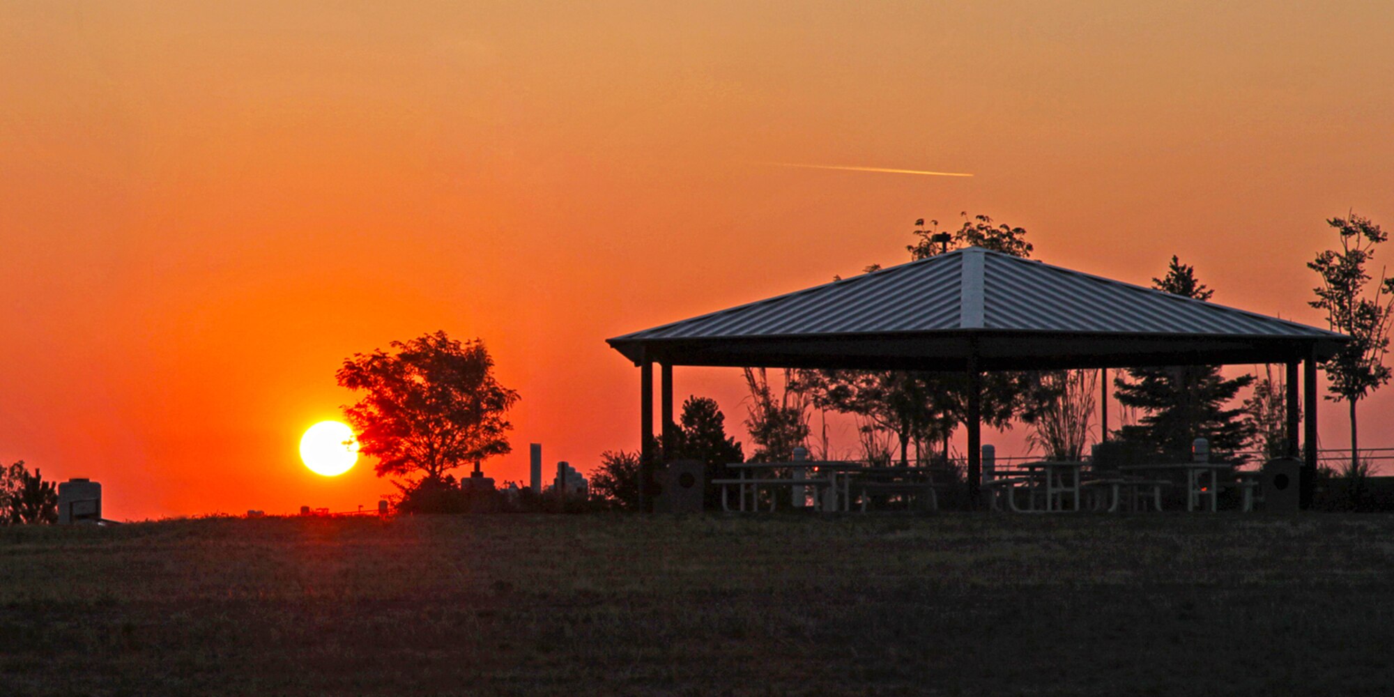 Sunrise over ARPC on the 65th Birthday of the Air Force.   (U.S. Air Force photo by Mr. Quinn Jacobson)

