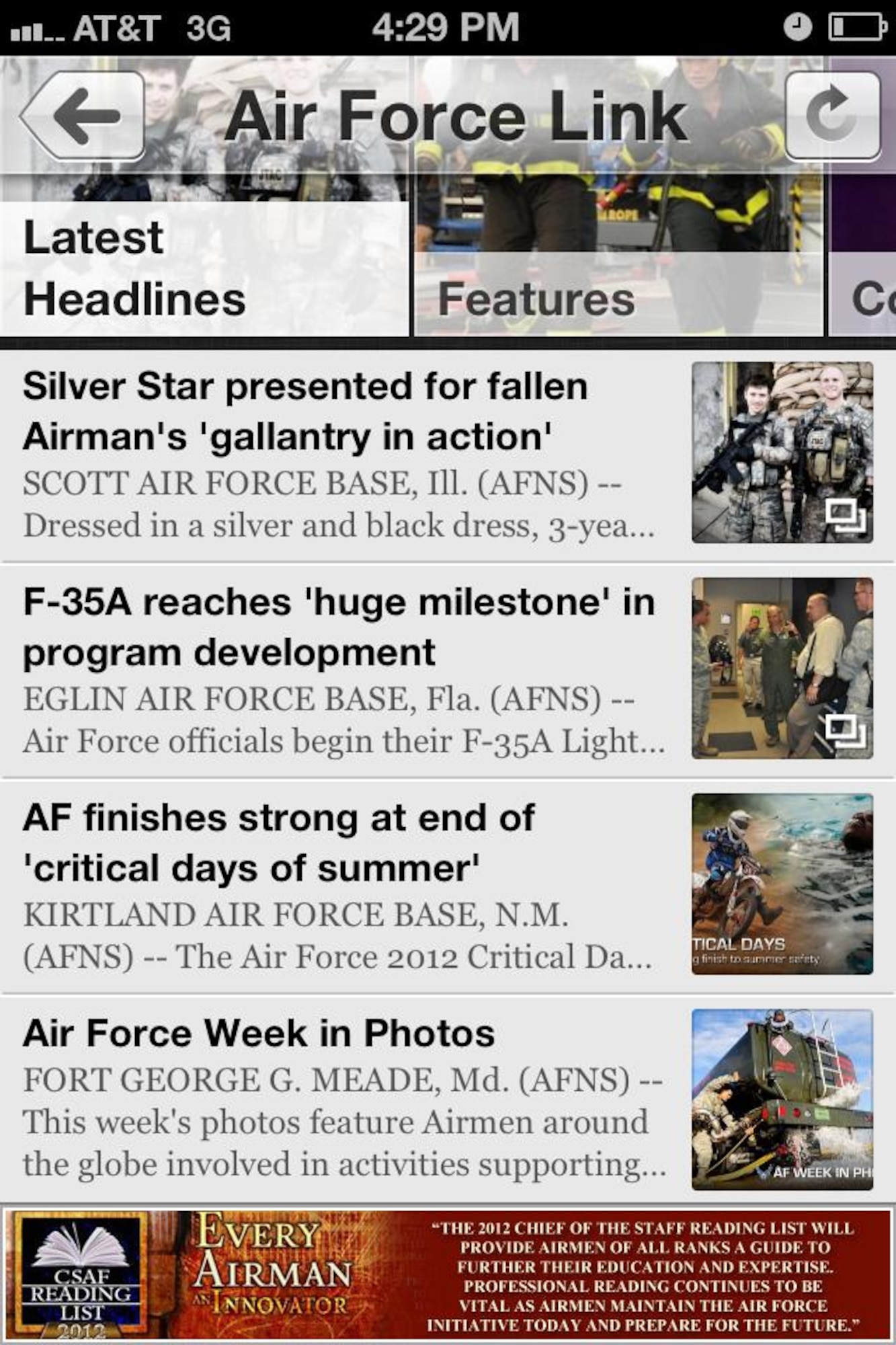 AFLINK mobile application users will also have access to Air Force news. (U.S. Air Force graphic)