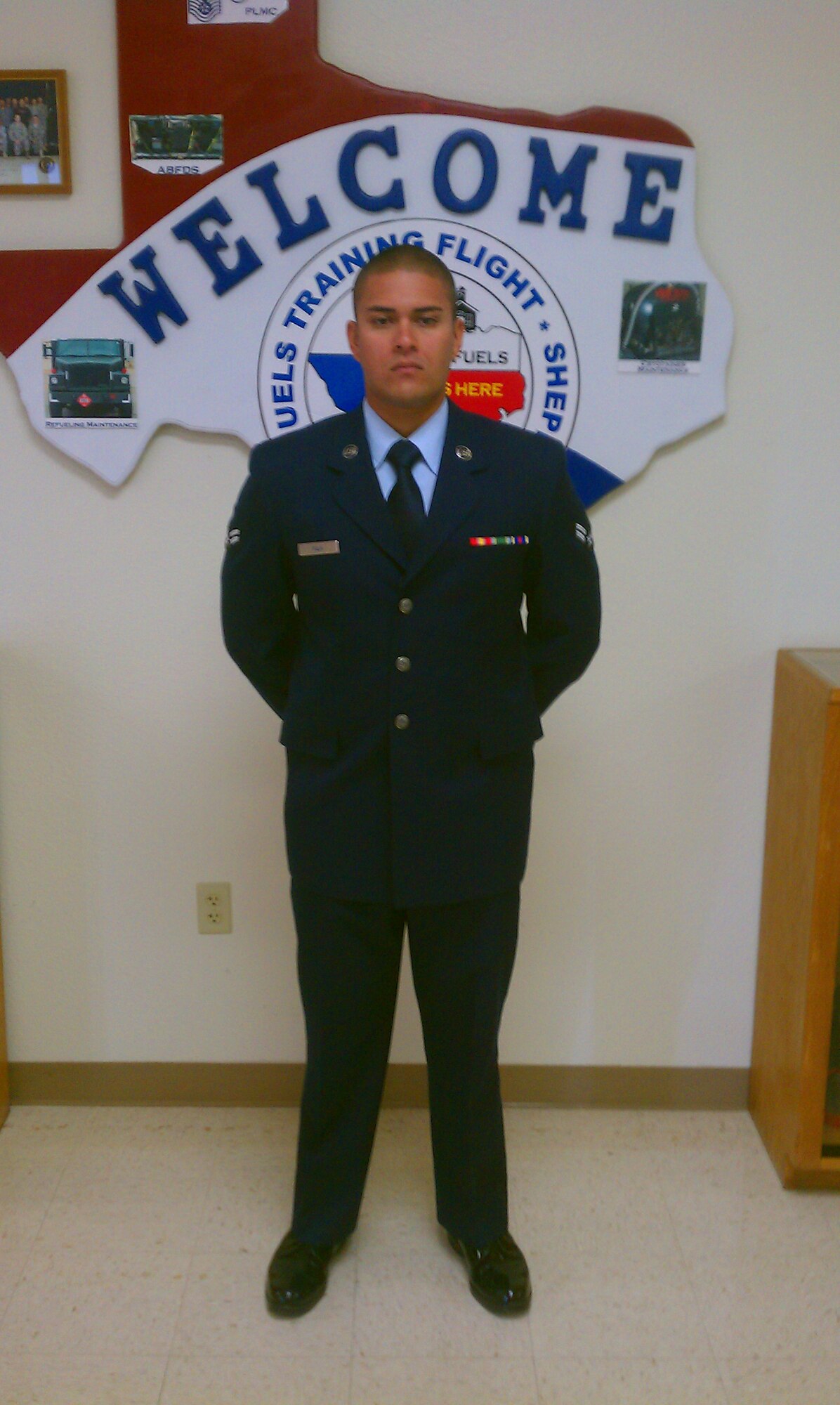 Airman 1st Class Cameron Kila after graduating as the ACE award winner from the 364th Training Squadron Fuels apprentice course Sep. 18, 2012, at Sheppard Air Force Base, Texas.  Kila, a fuels specialist with the Hawaii Air National Guard's 154th Wing at Hickam Air Force Base, Hawaii, earned the award after scoring a perfect 100 percent during the course. (U.S. Air Force courtesy photo)