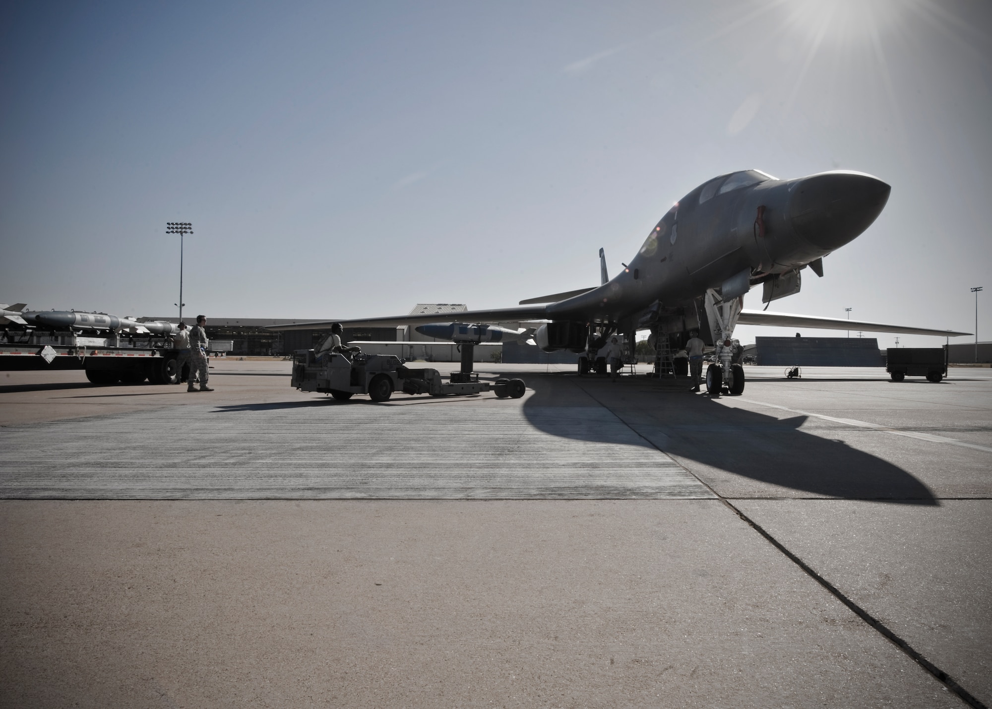 Airmen from the 7th Maintenance Group train for the 3rd annual Global Strike Challenge Sept. 11, 2012, at Dyess Air Force Base, Texas. The competition consists of a uniform inspection, general knowledge test, tool inspection, munitions build, weapons load and a B-1 Bomber pre-flight inspection. (U.S. Air Force photo by Airman 1st Class Jonathan Stefanko/ Released)