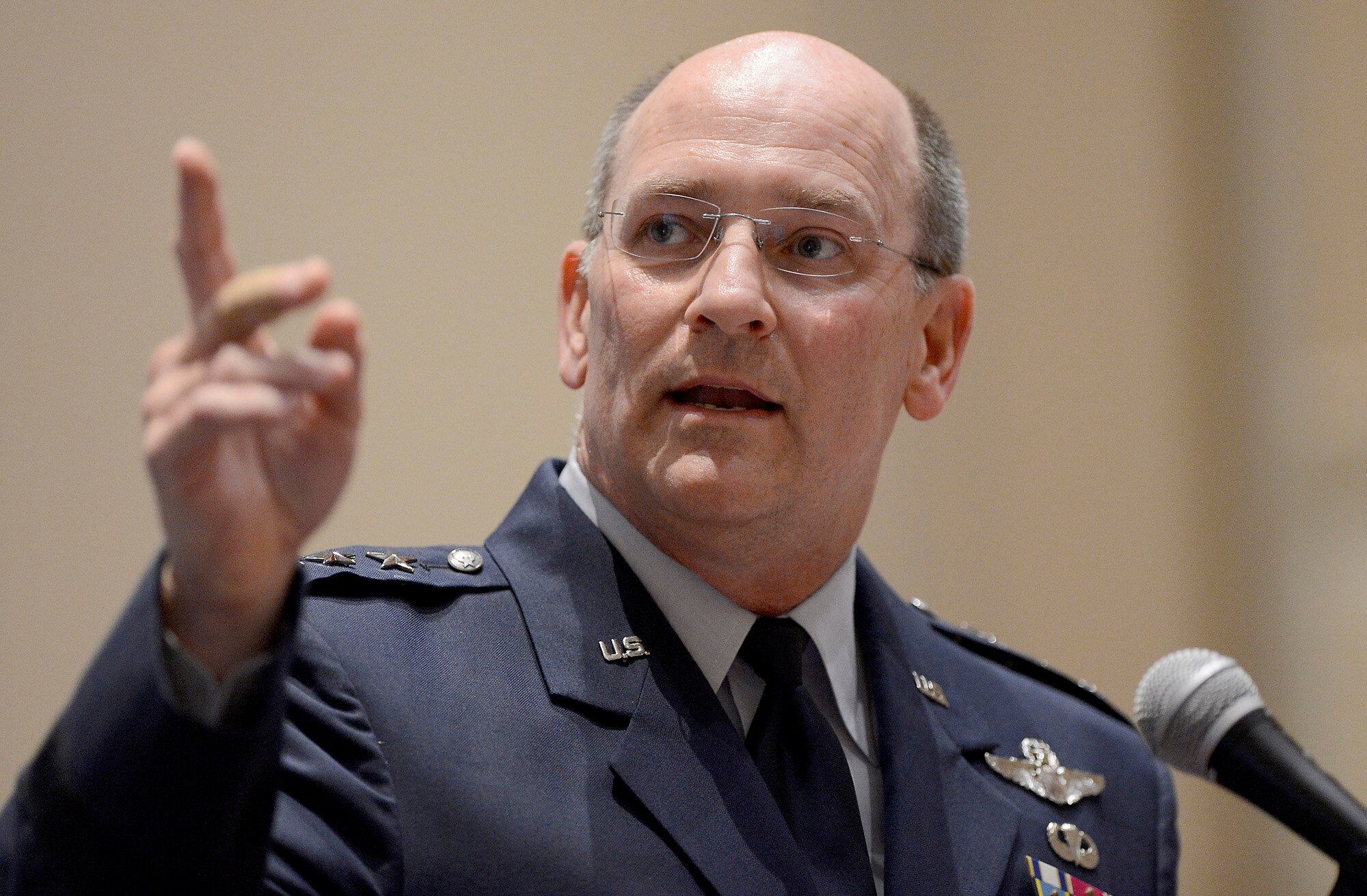 Chief of the Air Force Reserve Lt. Gen. James F. Jackson says that the Air Force Reserve is part of the solution as the Air Force tries to comply with the Budget Control Act that features a $487 billion DOD budget drawdown over the next 10 years and new strategic guidance that focuses on supporting Pacific Command.  The general addressed the Air Force Association’s 2012 Air and Space Conference at the Gaylord National Resort and Convention Center in Washington, D.C., Sept. 17-19. (U.S. Air Force photo/Scott M. Ash)