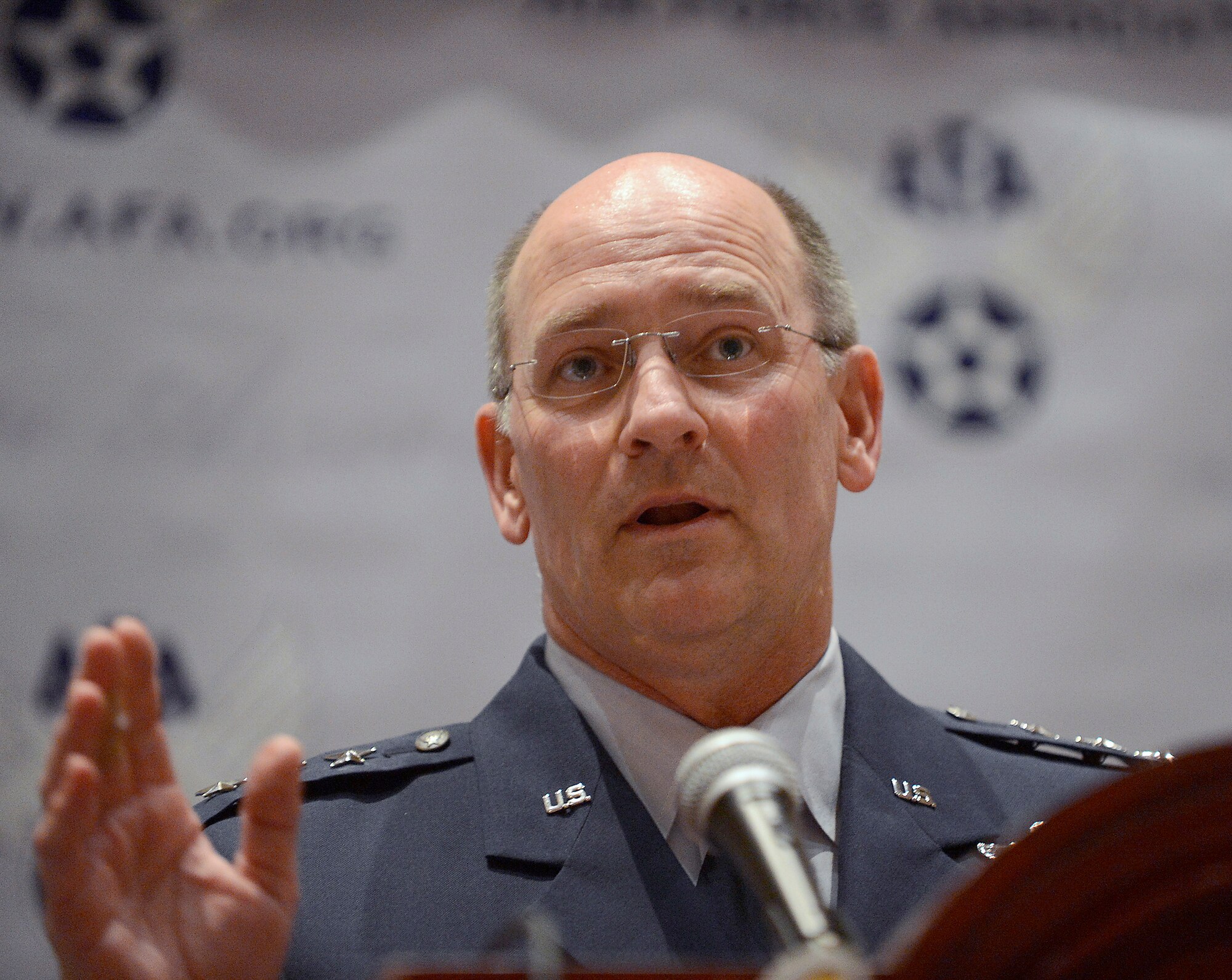 Lt. Gen. James F. Jackson, Chief of Air Force Reserve and commander of Air Force Reserve Command, discusses the Reserves’ vision and strategy during the Air Force Association's Air & Space Conference and Technology Exposition in Washington, D.C., on Sept. 17, 2012.  (U.S. Air Force photo/Scott M. Ash)