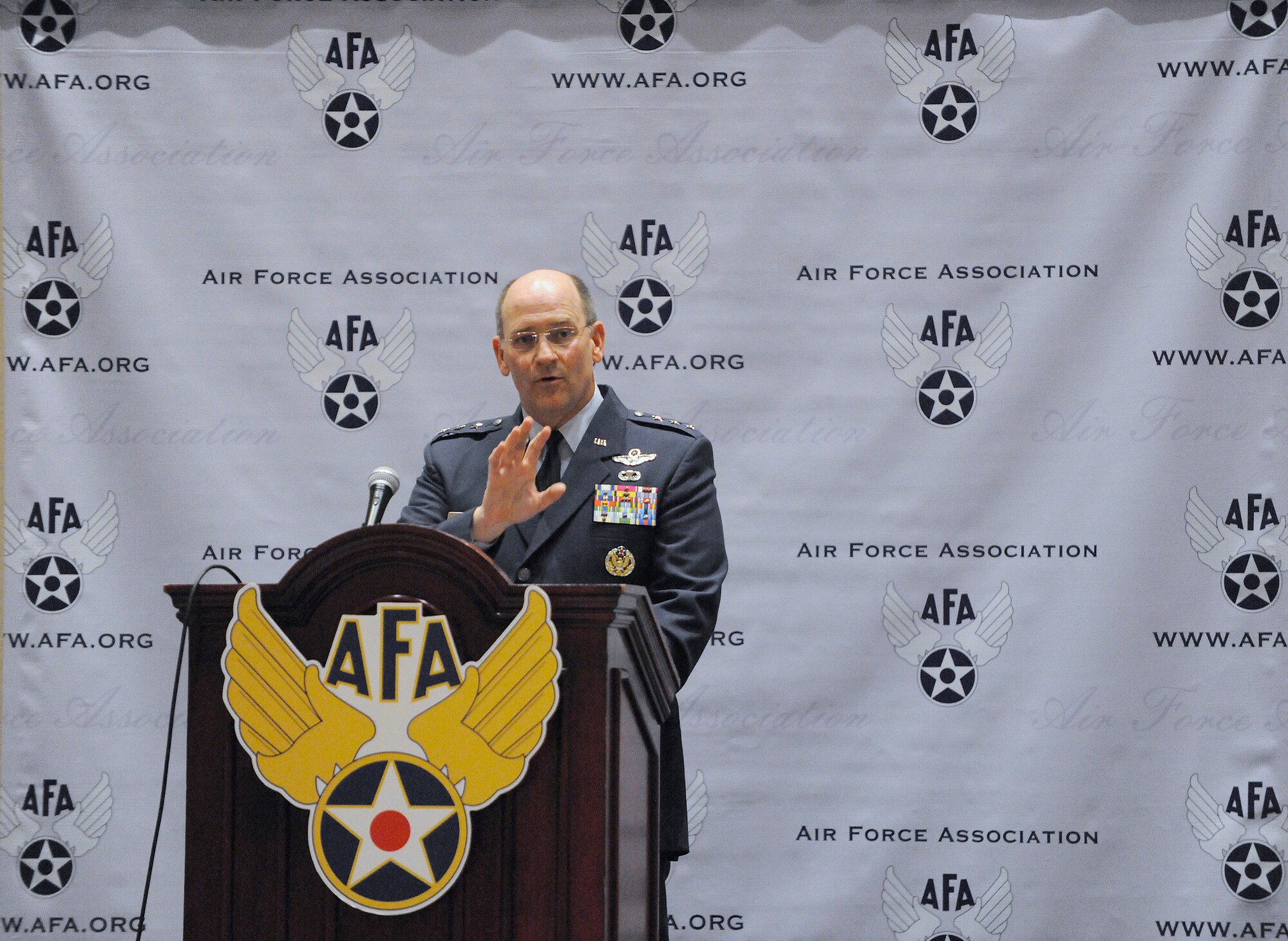 Lt. Gen. James F. Jackson, Chief of Air Force Reserve and commander of Air Force Reserve Command, discusses the Reserve's vision and strategy during the Air Force Association's Air & Space Conference and Technology Exposition in Washington, D.C., on Sept. 17, 2012.  (U.S. Air Force photo/Scott M. Ash)
