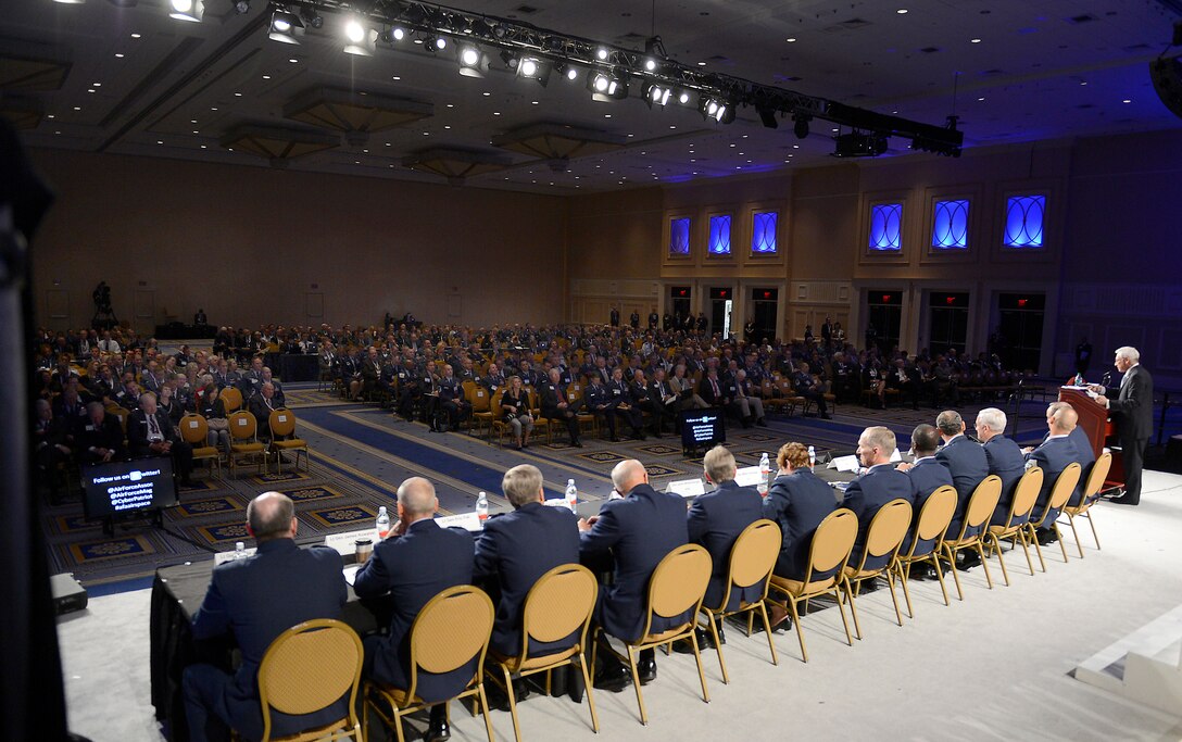 Air Force senior leaders discuss issues affecting the service during a 12-member panel at the Air Force Association's Air and Space Conference and Technology Exposition in Washington, D.C., Sept. 19, 2012.  (U.S. Air Force photo/Scott M. Ash)
