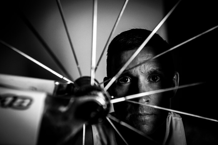 Lieutenant Col. Douglas Soho, 17th Airlift Squadron C-17 Globemaster III pilot, 437th Airlift Wing, competed in the Ironman 70.3 World Championships Sept. 9 in Las Vegas. Soho placed 654th out of more than 1,800 of the world’s best tri-athletes and finished 80th out of more than 200 qualifiers in his age group, 40 to 44, one of the largest age groups in the race. (U.S. Air Force photo/Senior Airman Dennis Sloan)