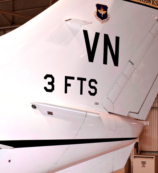 The T-1A Jayhawks at Vance AFB, Okla., now sport a new unit number, the 3rd Flying Training Squadron. The student pilot training unit, formerly known as the 32nd Flying Training Squadron, became the 3rd TFS during a reactivation ceremony held Sept. 14 in Hangar 170. (U.S. Air Force photo/ Terry Wasson) 