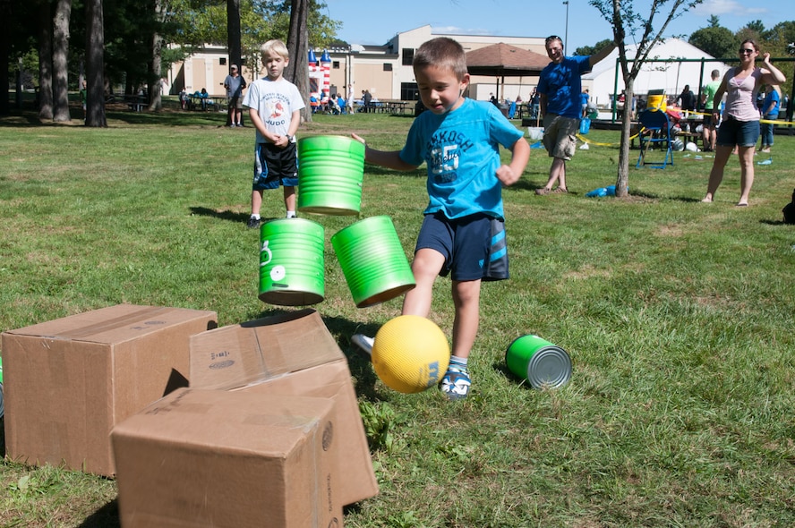 HANSCOM AIR FORCE BASE, Mass. - Hunter Bolton plays Angry Birds at the Boys & Girls Clubs Day for Kids at Castle Park Sept. 15. The Day for Kids was held across the country and on military installations in the U.S. and overseas. (U.S. Air Force photo by Rick Berry)