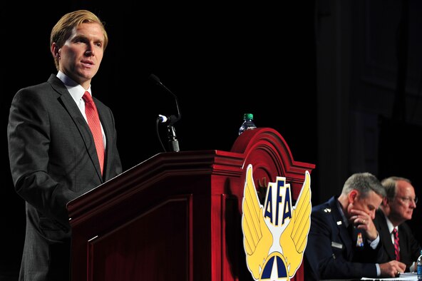 Global Strategic Affairs Center for Analyses Principal Analyst and Division Lead Elbridge Colby speaks about exploring the attributes of the Intercontinental Ballistic Missile force, Sept. 18, during a panel discussion at the 2012 Air Force Association Air and Space conference in Washington, D.C. ICBM force attributes were compared and discussed in light of ongoing debates concerning U.S. nuclear force structure. (U.S. Air Force photo by Senior Airman Steele C. G. Britton)