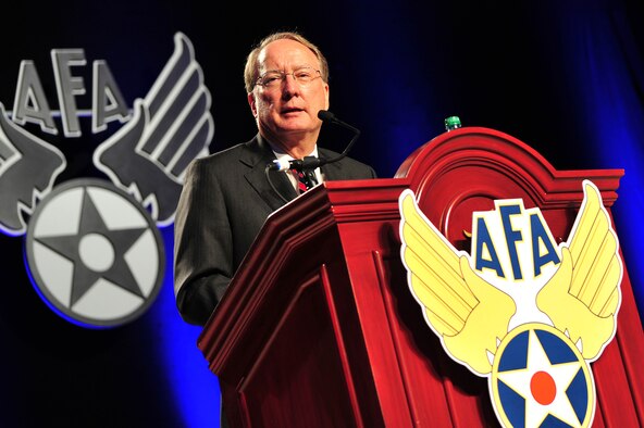 Senior Fellow for Strategic Studies and Arms Control Council on Foreign Relations (USAF Ret.) Lt. Gen. Frank G. Klotz speaks about the continued significance of homeland-based Intercontinental Ballistic Missile force facing 21st century security challenges, Sept. 18, during a panel discussion at the 2012 Air Force Association Air and Space conference in Washington, D.C. ICBM force attributes were compared and discussed in light of ongoing debates concerning U.S. nuclear force structure.(U.S. Air Force photo by Senior Airman Steele C. G. Britton)