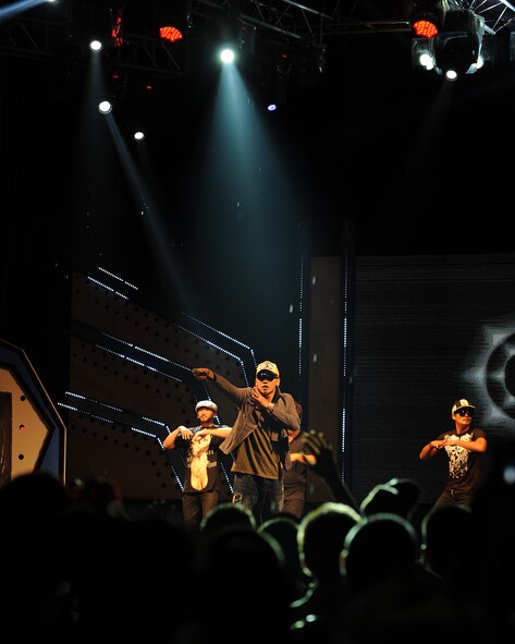 The singer Rain entertains United States and Republic of Korea Air Force members during a concert for Republic of Korea Air Force, United States Air Force and civilian personnel on Kunsan Air Base, RoK, Sept. 13, 2012. The concert also featured performances by Kaymon, Sunny Days and Stella. (U.S. Air Force photo/Staff Sgt. Jonathan Fowler)