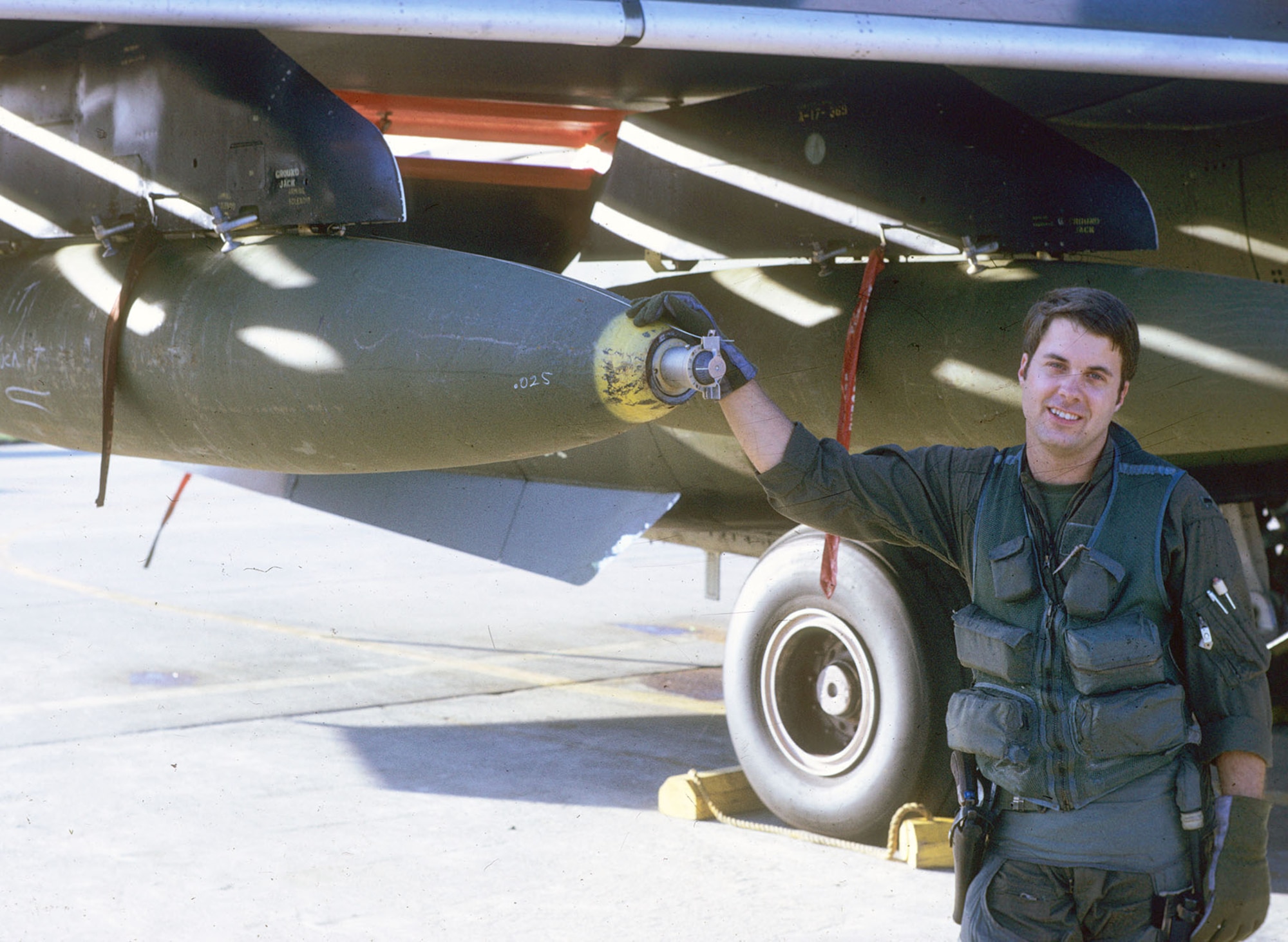 1st Lt. William Wilson, an F-111A weapon system officer in the 429th Tactical Fighter Squadron, ejected over North Vietnam when his aircraft was hit during a Linebacker II mission. After evading for five days, Wilson was captured. Wilson and the pilot, Capt. Robert Sponeybarger, were both released at the war’s end. (U.S. Air Force photo)