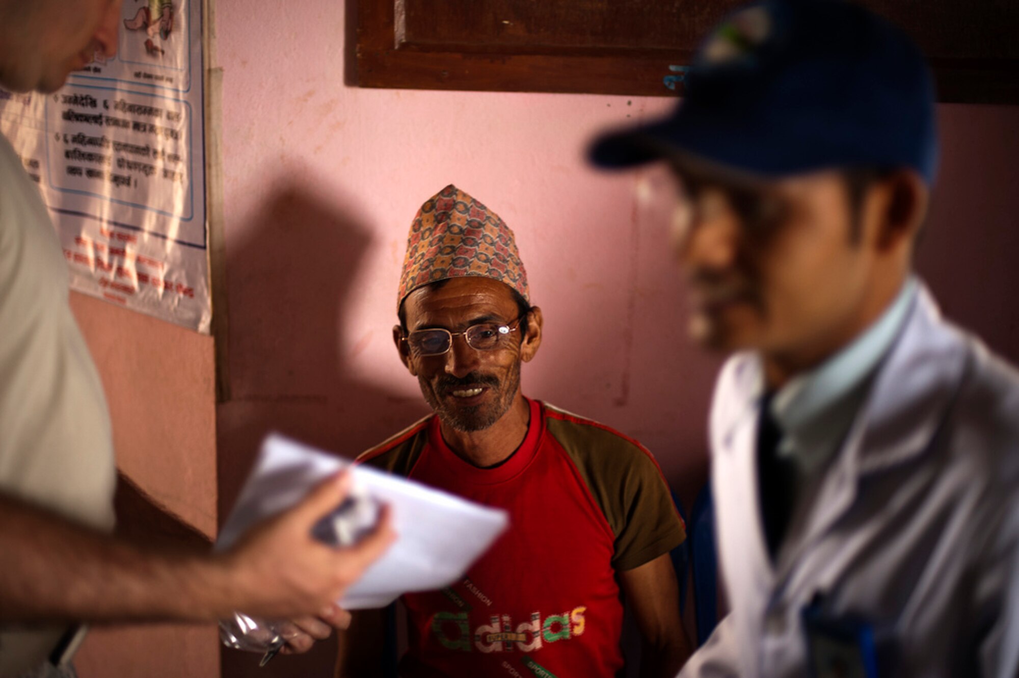 A Nepali man smiles after receiving new glasses during U.S. Pacific
Command's Operation Pacific Angel 12-4, Nepal. Pacific Angel 12-4 is a
Pacific Air Forces planned event that enhances humanitarian assistance and
disaster relief capabilities between the United States and Pacific partners.
The U.S. was invited by the Nepal government to provide support by
conducting medical, optometry, and civil engineering programs. Operations
like Pacific Angel build and sustain relationships with our multinational
partners in the Asia-Pacific region. (U.S. Air Force photo/Master Sgt.
Jeffrey Allen)
