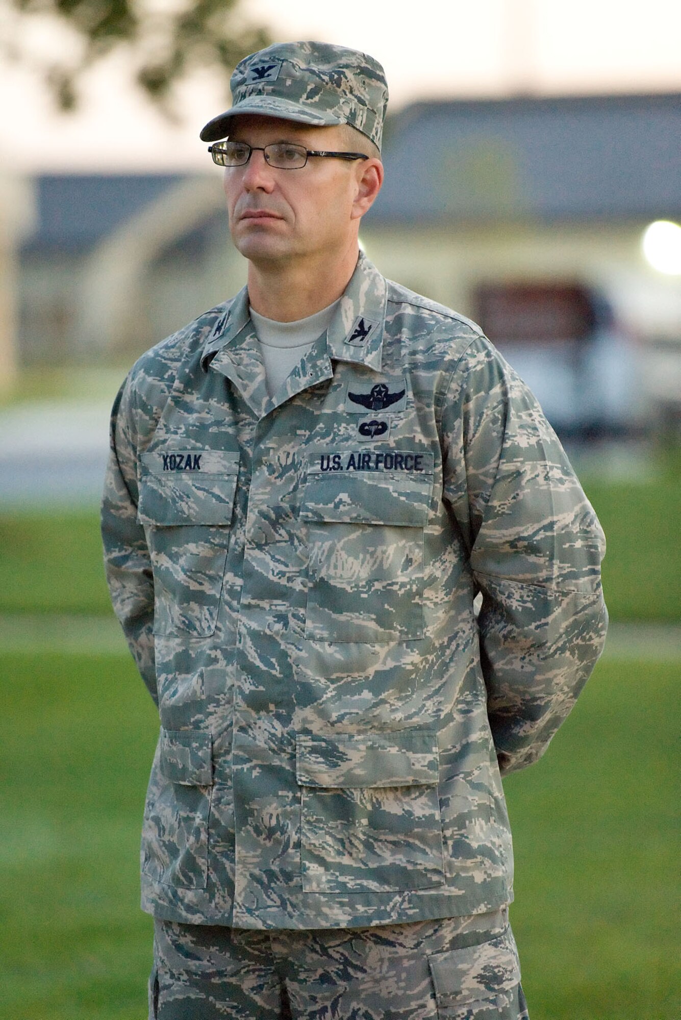 Col. Raymond A. Kozak, 512th Airlift Wing commander, participates in an around-the-clock vigil Sept. 21, 2012, at the base flag pole in honor of POW/MIA Recognition Day. It's one of six days specified by law on which the black POW/MIA flag shall be flown over federal facilities and cemeteries, post offices and military installations. (U.S. Air Force photo/Roland Balik)