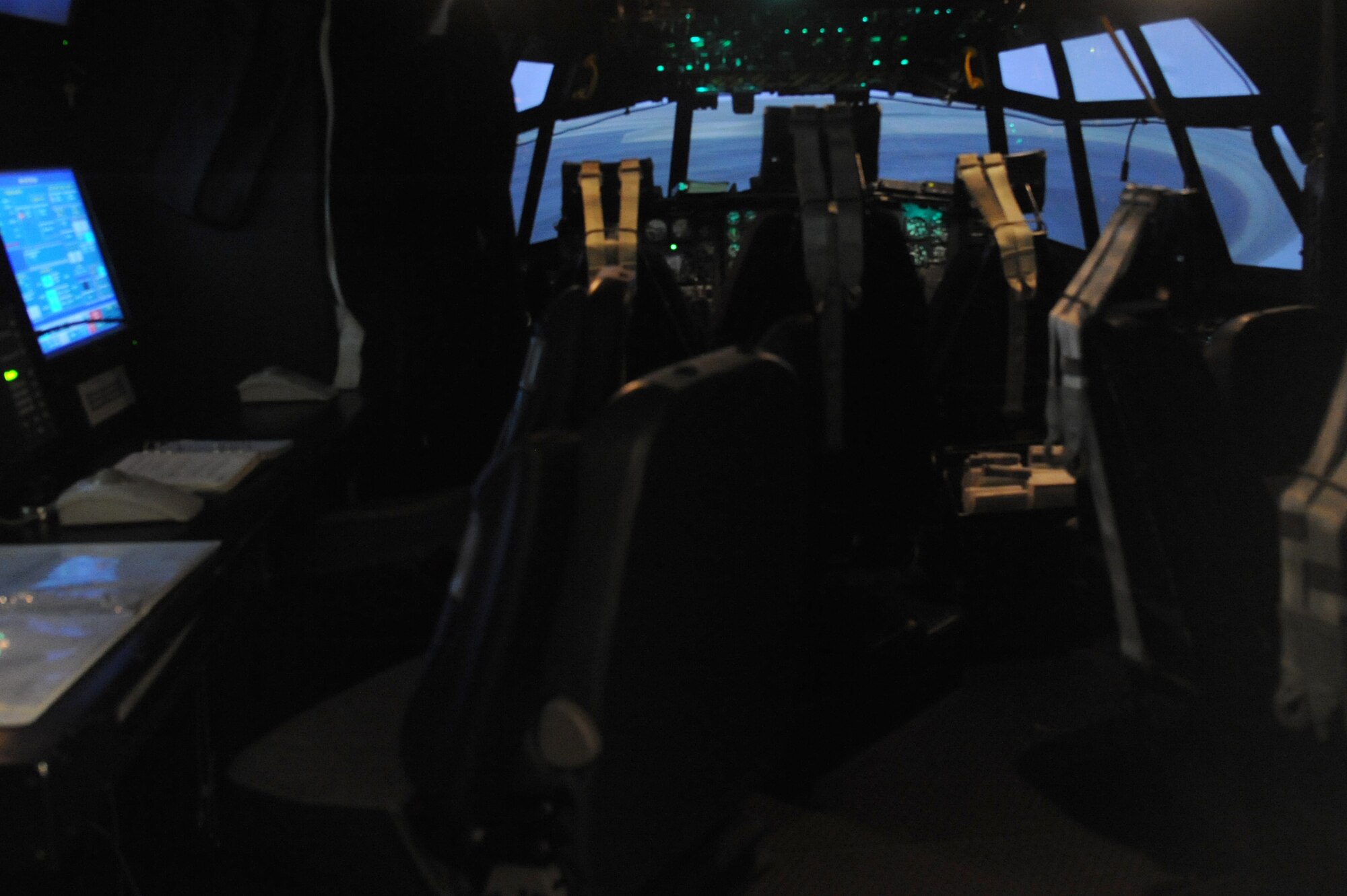 The MC-130E Combat Talon I simulator awaits its next set of trainees Sept. 20, 2012 at Hurlburt Field, Fla. The simulator is scheduled to retire Oct. 1, 2012 and will eventually be replaced with the next generation MC-130J model in September 2013. (U.S. Air Force photo by Senior Airman Melanie Holochwost)