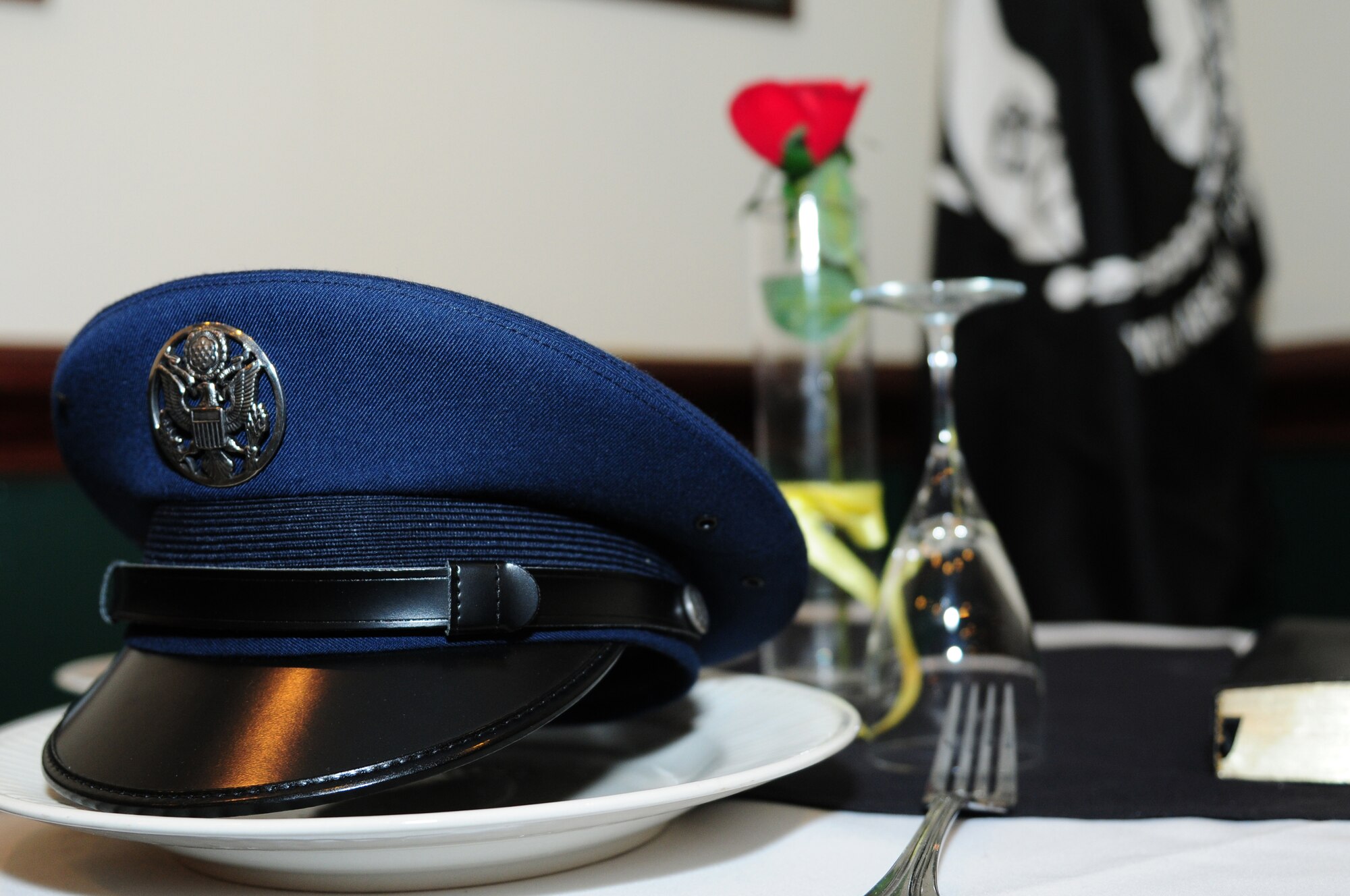 ROYAL AIR FORCE LAKENHEATH, England – The 48th Fighter Wing started off this year’s POW/MIA Remembrance week with a luncheon, Sept. 17, 2012. The theme of this year’s POW/MIA Remembrance week is “Never Forgotten,” referring to the hardships and sacrifices former POWs made and serving as a reminder of those who are still missing. (U.S. Air Force photo by Airman 1st Class Cory D. Payne)