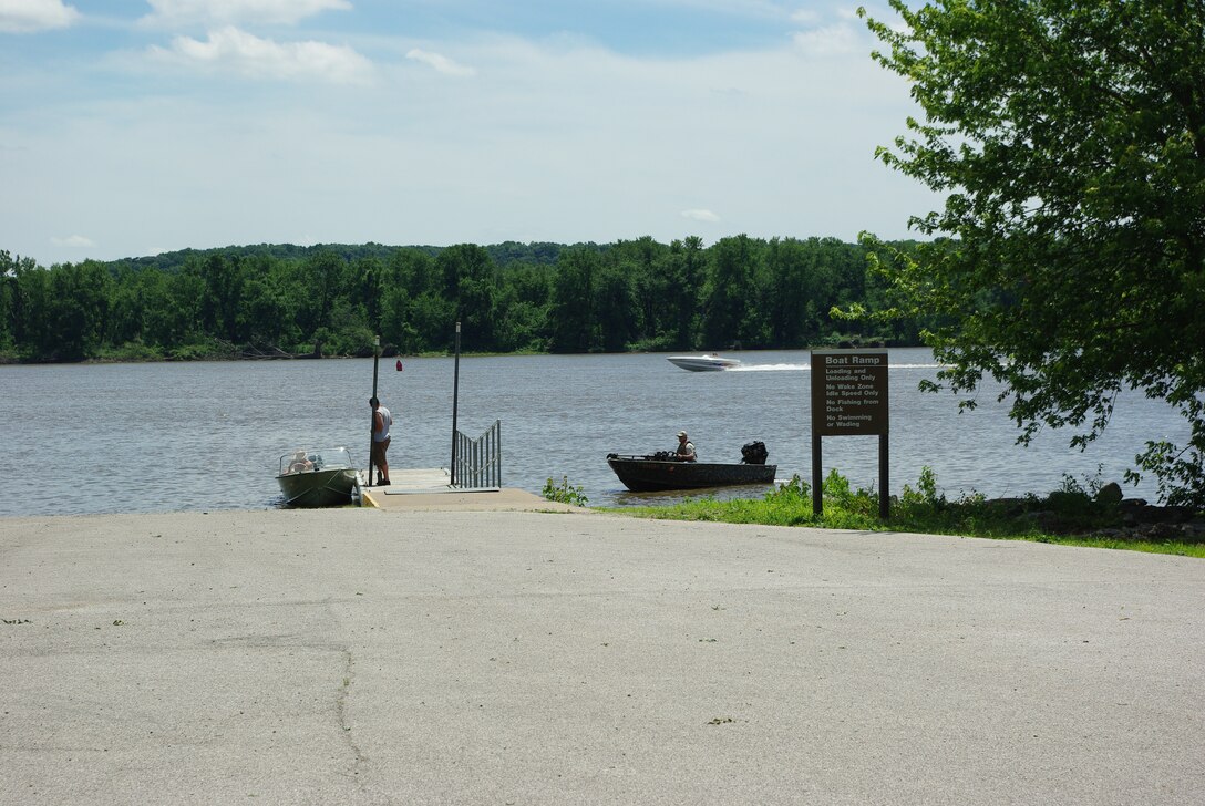 Clark's Ferry recreation area boat ramp. Located in Montpelier, IA on the Upper Mississippi River.