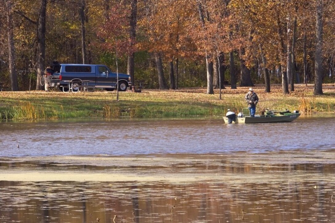 Fishing at the Thomson Causeway Recreation Area in Thomson, IL.