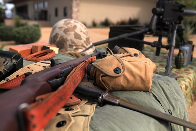 Weapons from the Korean War era are displayed for attendees during the 62nd Memorial Anniversary of the Korean War at Camp Pendleton?s Pacific Views Event Center, Sept. 22. The event was held to honor the veterans who fought during the Landing on Inchon, in the street of Seoul and in the northern mountains near the Chosen Reservoir.
