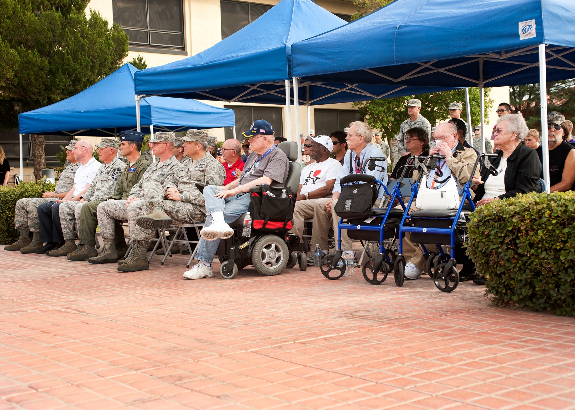 About 200 Airmen, retirees and civilians attended Edwards' POW/MIA retreat ceremony Sept. 21.  Earlier in the day, a 5K fun run was held along with a social at the Air Force Flight Test Center Museum.  (U.S. Air Force photo by Ethan Wagner)