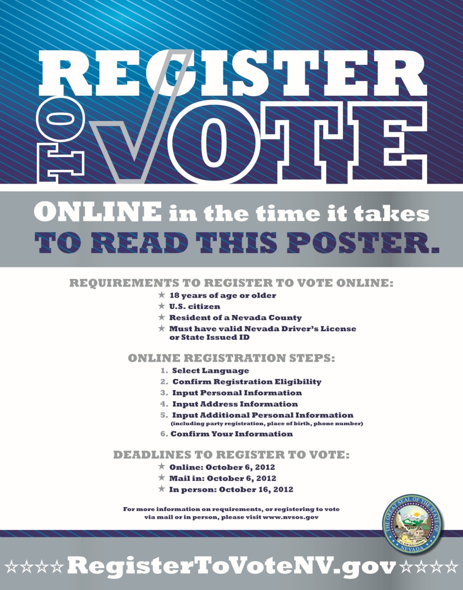 Governor Brian Sandoval and Secretary of State Ross Miller inform military members that it is very easy to register to vote.