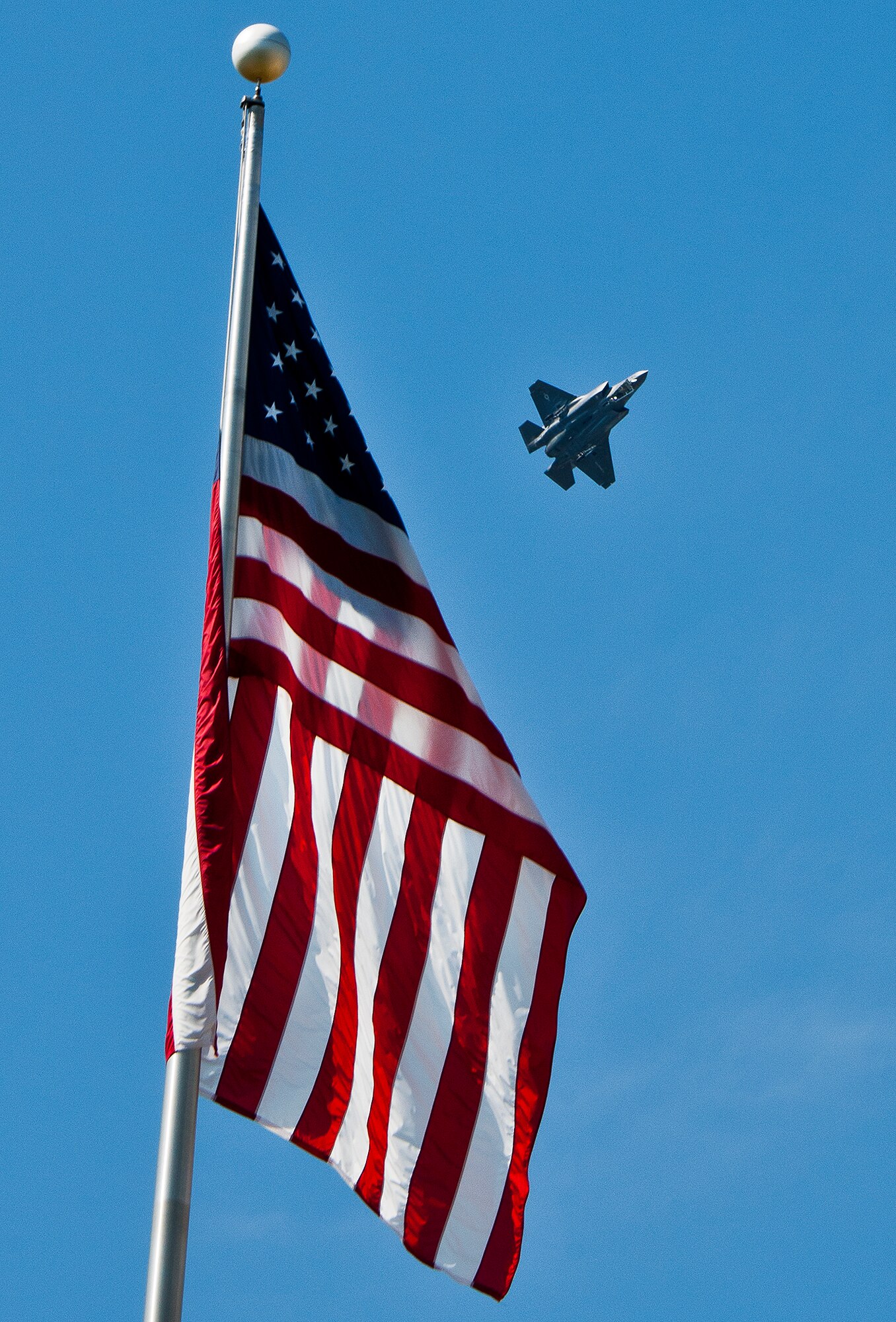 An F-35 Lightning II joint strike fighter banks left for another approach to the 33rd Fighter Wing runway at Eglin Air Force Base, Fla., Sept. 21.  Both the A and B variants have flown approximately 280 sorties since arriving at Eglin and can be seen in the skies over the base almost daily.  (U.S. Air Force photo/Samuel King Jr.)