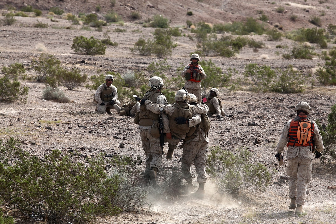 Marines undergo realistic scenarios while executing a combat logistics ...