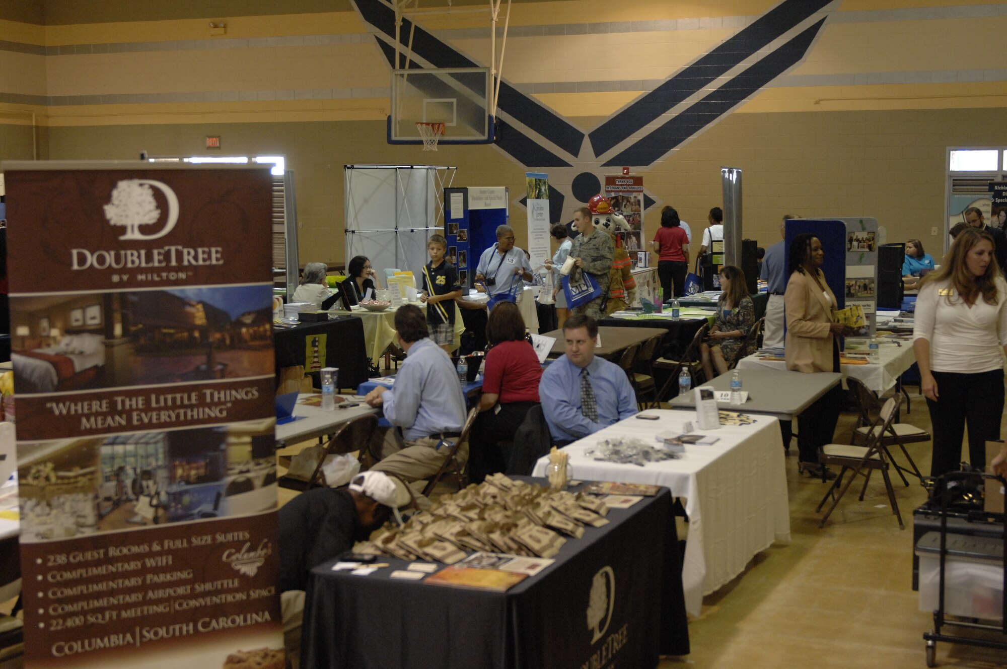 Organizations from the base and the Sumter community gathered at Shaw Air Force Base, S.C, for the Child Find Clinic and Community Resources Awareness Fair Sept. 21, 2012. The 20th Force Support Squadron’s Exceptional Family Member Program held the fair to introduce families with special needs to these resources so that their needs could be better managed. (U.S. Air Force photo by Airman 1st Class Krystal M. Jeffers/ Released)