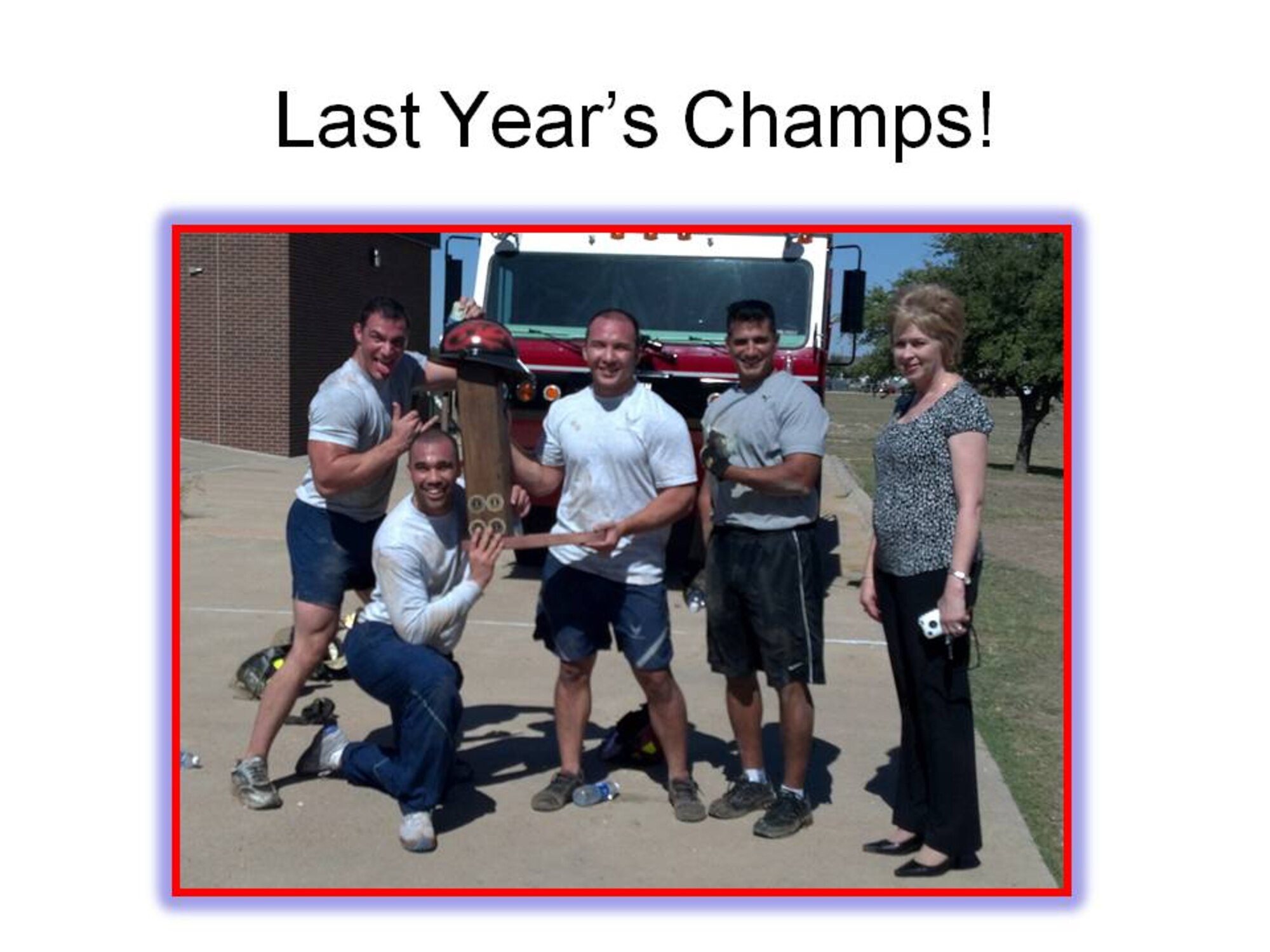 Winners from the 2011 Firefighter Competition Muster.