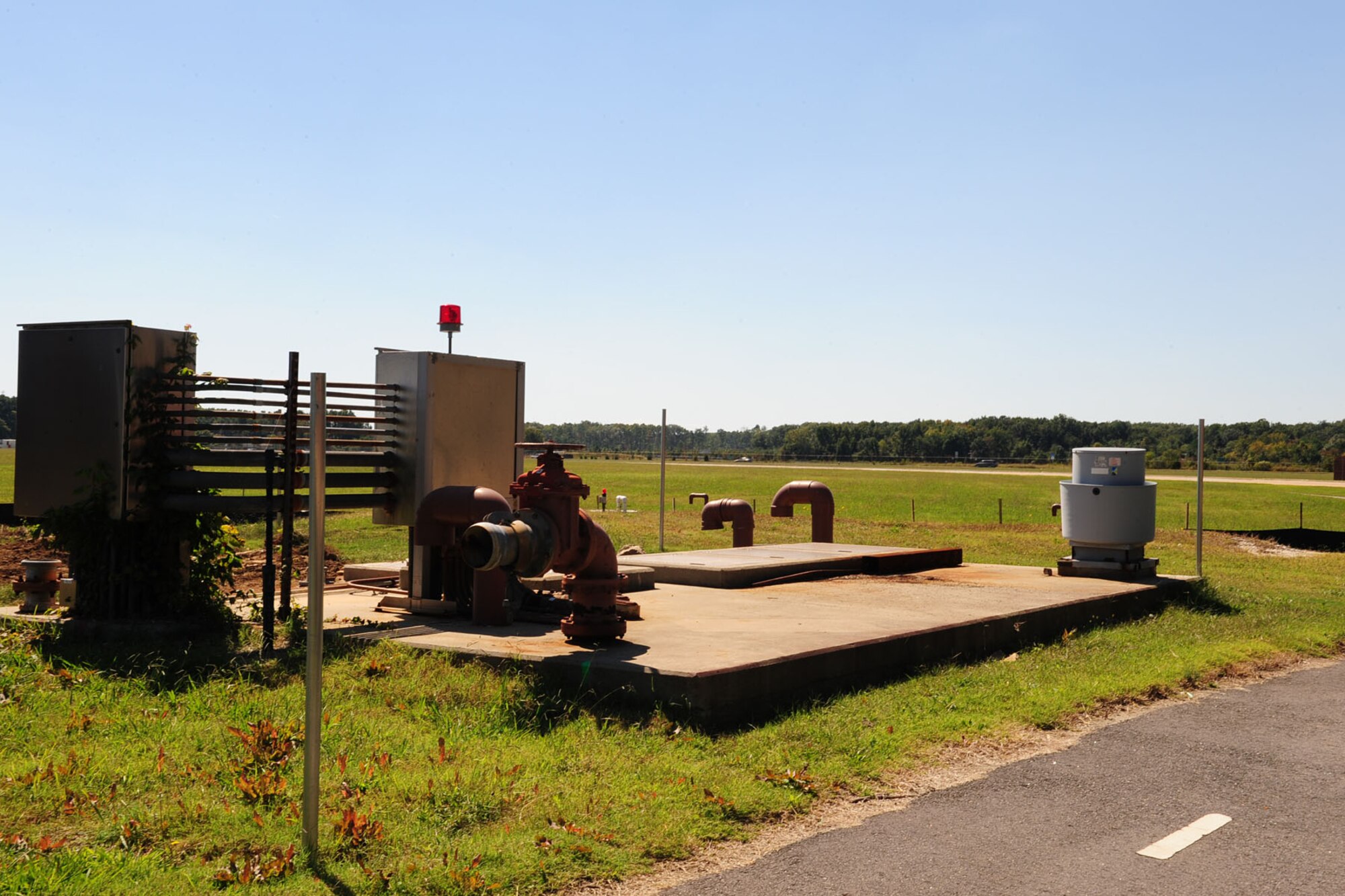 The pumping station manages all waste at Langley Air Force Base, Va. The 633rd Civil Engineer Squadron controls approximately 15 pumps base-wide that exert nearly half-a-million gallons every day. (U.S. Air Force photo by Staff Sgt. Ashley Hawkins/Released)