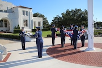 Members of Joint Base San Antonio-Randolph Honor Guard fold the flag during the  POW/MIA Recognition Day retreat ceremony Sept. 21.  
(U.S. Air Force photo by Melissa Peterson)