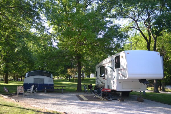 Camping at Cherry Glen Recreation area at Saylorville Lake.