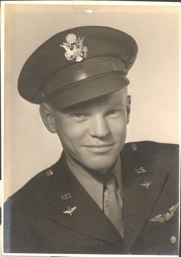 Second Lt. Ted Fahrenwald, 37th Flying Training Wing student, poses for his graduation photo after receiving his wings at Luke Field Army Air Corps Base, Ariz., in 1942. Fahrenwald lived in Rapid City before being trained at Luke Field, known as the "Home of the Fighter Pilot" for certifying more than 17,000 pilots during World War II. (Madelaine Fahrenwald courtesy photo)