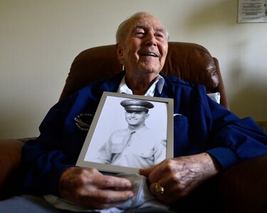 Retired Col. Ralph Parr flew a P-38 Lightning in World War II and an F-86 Sabre during the Korean and Vietnam Wars. He is the only military member to be award the Distinguished Service Cross and the Air Force Cross. (U.S. Air Force photo by Staff Sgt. Vernon Young Jr.)