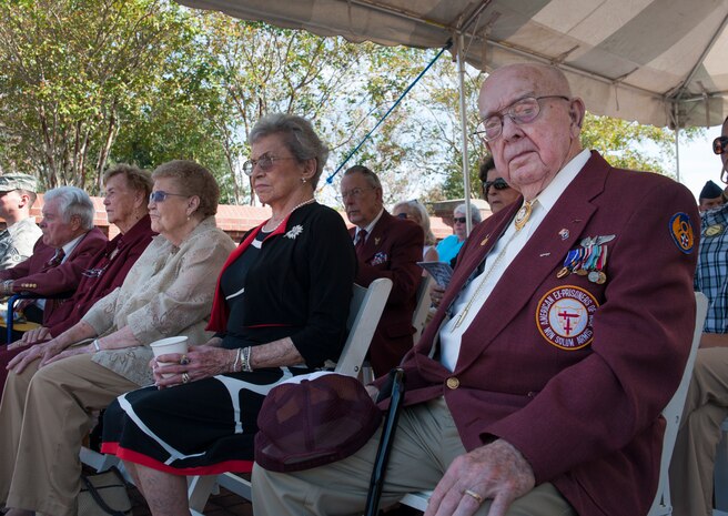 Paul Hollen, 89-year-old Army Air Corps veteran and World War II prisoner of war, attends the Prisoner of War/Missing in Action Retreat ceremony Sept. 21, 2012, at Joint Base Charleston – Air Base, S.C. Several ex-POWs from the local area attended to pay their respects and to be honored for their sacrifices.  (U.S. Air Force photo/Airman 1st Class Ashlee Galloway)