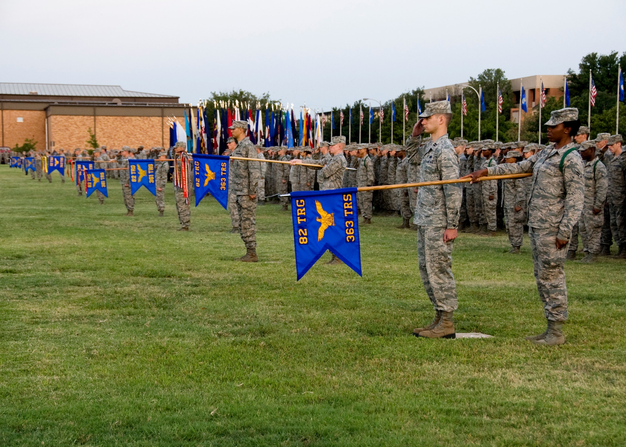 A parade was held Sept. 21, 2012, in observance of the National POW/MIA Recognition Day at Sheppard Air Force Base, Texas, parade grounds. Members of the base also particpated in a flag vigil during the day to honor the POW/MIA's. (U.S. Air Force photo/Frank H. Carter) 