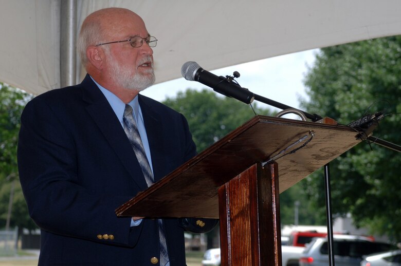 Bill Orange, former Cheatham County Mayor, recounts the damage caused by the May 2010 flood during a groundbreaking event for the new Resource Manager's Office and Lock Operations Building at Cheatham Lake June 18, 2012. (USACE photo by Michael Rivera)