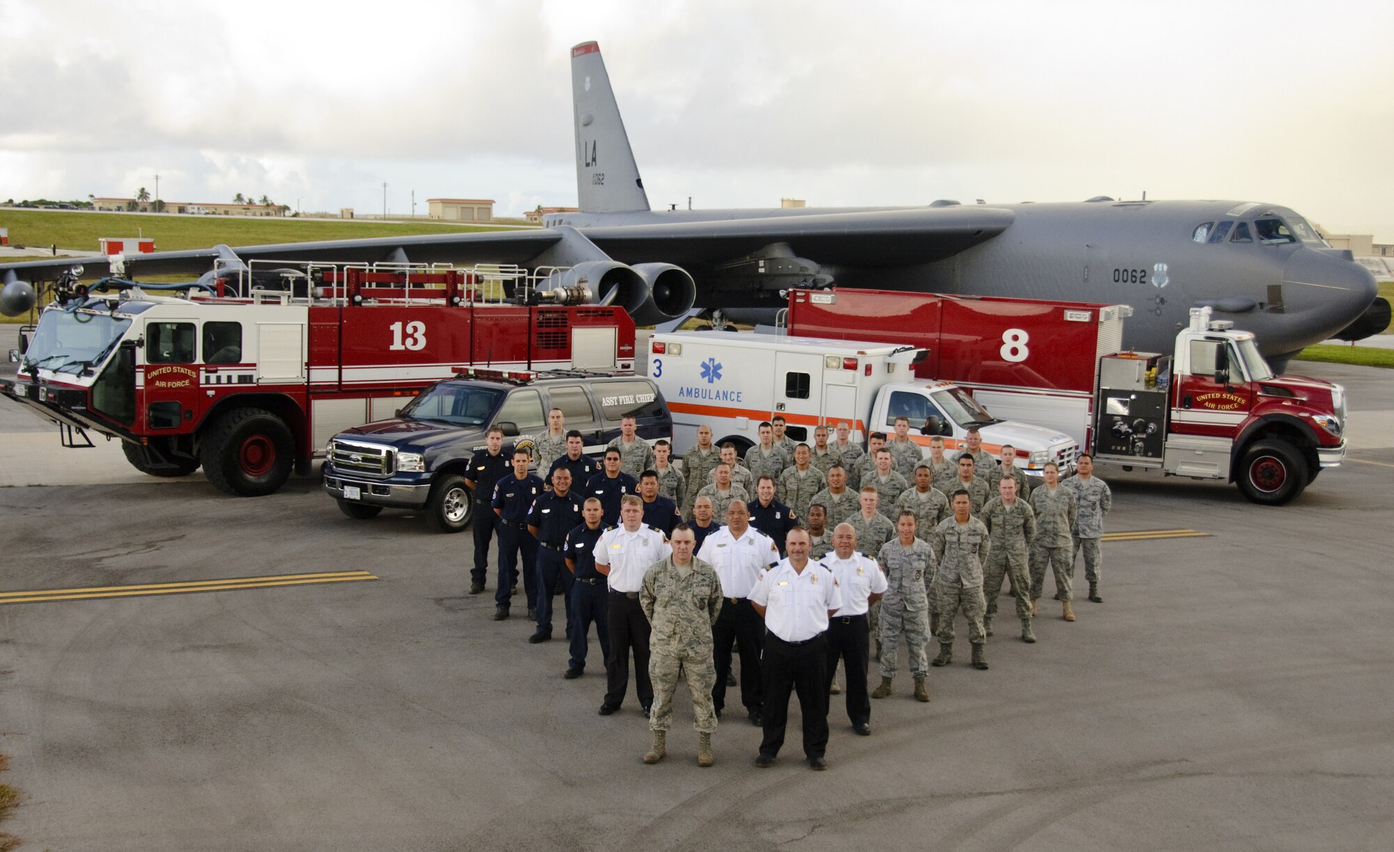 Andersen Air Force Base, Guam - The 36th Civil Engineering Squadron Fire and
Emergency Services flight's mission is to provide fire prevention, fire
suppression, technical rescue, and hazardous materials response
capabilities. Their goal is to prevent or minimize injury, loss of life and
damage to property and the environment while supporting world-wide military
commitments. (Air Force courtesy photo)
