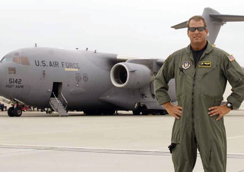 Staff Sgt. Gary Mathieson, 452nd Airlift Control Flight, was involved in a life-saving event during what was supposed to be a fun day at the beach. During Labor Day weekend, Mathieson rescued two inexperienced swimmers from certain injury after being overwhelmed by powerful waves that could have sent them crashing into the rocks which protruded from the beach front. (U.S. Air Force courtesy photo)
