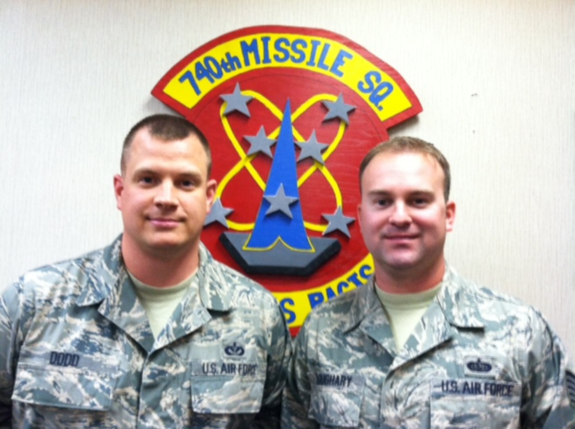 MINOT, N.D. -- Tech. Sgt. Jonathan D. Dodd and Tech. Sgt. Nanthan K. Loughary, facility managers assigned to the 740th Missile Squadron, came to the rescue of a semitrailer and its driver when it lost control on Highway 83, Sept. 12. (Courtesy photo)


