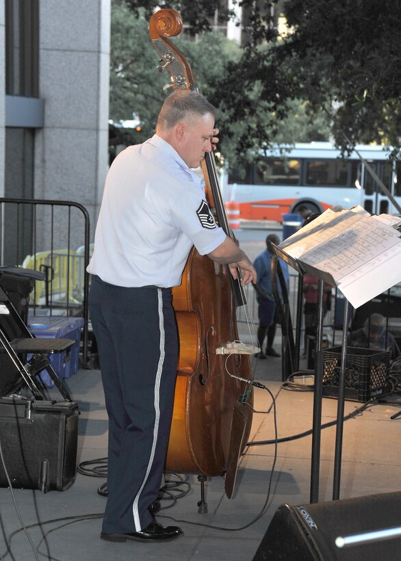 MSgt Doug Bennett plays bass at the 2012 Jazz SA Live Festival 